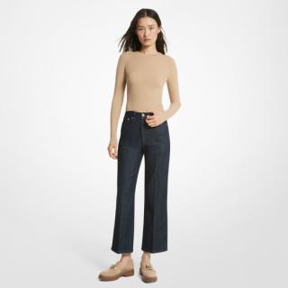 限尺码：MICHAEL KORS 时尚潮流弹力牛仔七分喇叭女式牛仔裤