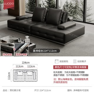 帝春临 政府补贴劳伦斯沙发直排双面意式极简现代大户型真皮沙发2025新款