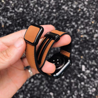 卡客风暴方扣疯马皮适用苹果手表iwatch表带987磁吸扣s10真皮硅胶