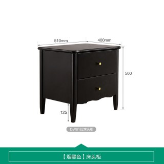 全友 家居法式复古风实木床头柜卧室家用床边橡胶木收纳置物小柜子