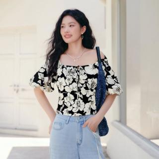 伊芙丽 短袖小上衣修身气质莱赛尔衬衫女夏装
