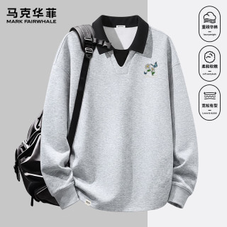马克华菲 美式撞色翻领卫衣