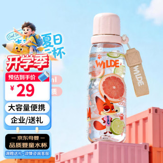 迪士尼 水杯儿童6-12岁上学专用直饮杯650ml大容量塑料杯礼物水壶