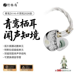 百亿补贴：竹林鸟 青鸾Z4入耳式HiFi音乐有线耳机2026电脑电竞带麦克风可换线