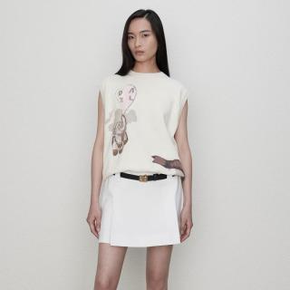 DAZZLE 地素毛针织衫秋女装爱的吉象提花无袖背心上衣