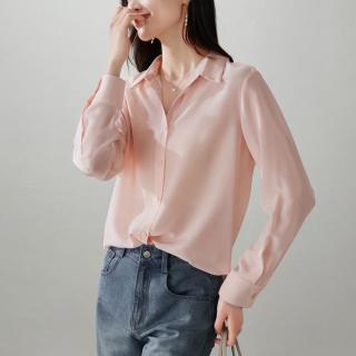 索菲丝尔 长袖衬衫女上衣2026秋季时尚纯色真丝衬衣
