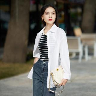 娅丽达 百搭通勤外穿衬衣女外套2026秋款