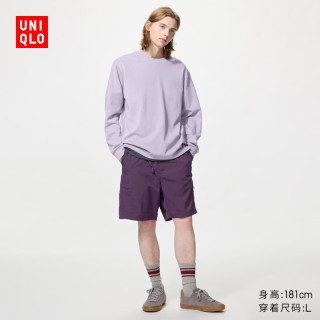 优衣库 482937 尼龙工装短裤 灰紫色 XS