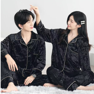 亲亲品奢2024金钻绒睡衣厚款情侣家居服秋冬显瘦男女套装