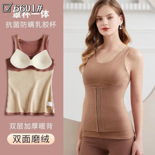 秋冬德绒保暖内衣加绒上衣女款塑身美体收腹辛苦加厚双面舒适6601