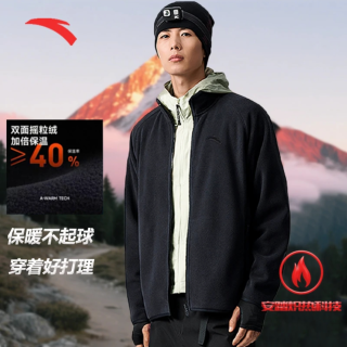 安踏 摇粒绒抓绒衣保暖男女款2025春季新款登山运动外套冲锋衣内胆