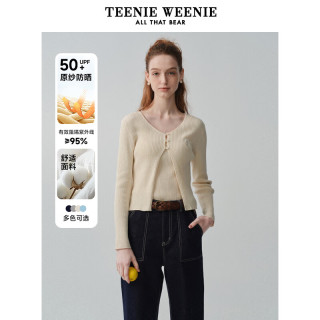 TEENIE WEENIE UPF50+防晒 乳白色 160/S 女士针织开衫