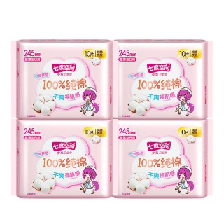七度空间 卫生巾少女纯棉245mm日用姨妈巾超薄透气正品官方授权店