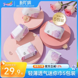 Tmaxx 超薄迷你巾护垫女纯棉抑菌加长无香型卫生巾护垫大号 5包