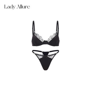 LADYALLURE 性感豹纹蕾丝 女士内衣套装