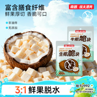 南国 生椰脆块海南特产果干香脆椰子片解馋小零食酥脆蔬果干H