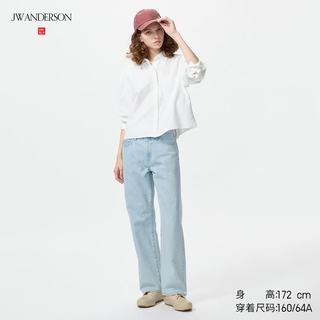 优衣库 482279 直筒牛仔裤 粉蓝色 22/150/56A