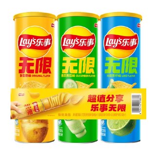 移动端、88VIP：乐事 无限 薯片组合装 3口味 104g*3罐（翡翠黄瓜味104g+忠于原味104g+青柠味104g）