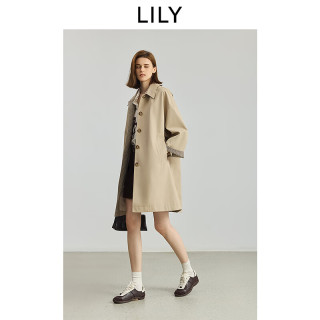 LILY 敦煌系列长绒棉风衣外套 卡其色 M