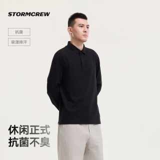 media storm 抗菌POLO长袖STORMCREW26新款T恤翻领商务透气正式休闲男