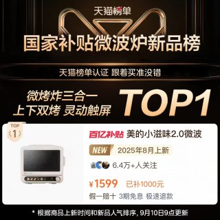 美的 小滋味2.0微波炉空气炸锅烤箱家用小型微烤炸一体变频平板F15