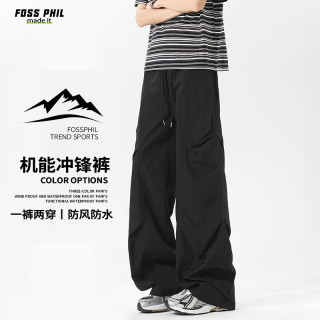 Foss Phil 美式工装裤男春秋季直筒户外冲锋伞兵运动休闲裤FP25600黑色XL