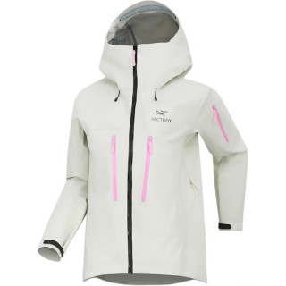 ARC'TERYX ALPHA SV JACKET GORE-TEXLogo刺绣硬壳连帽长袖 冲锋衣 女款 萤石紫/潮汐粉/流木白