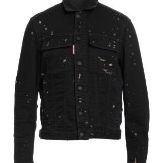 DSQUARED2 Denim jacket 黑色泼点夹克，深黑