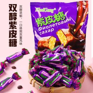 俄罗斯风味国产紫皮糖巧克力夹心糖果花生酥糖休闲零食婚庆喜糖