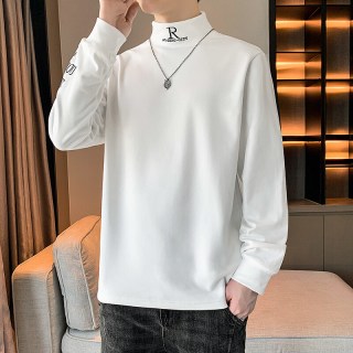 男士春秋新款双面加厚德绒打底衫韩版修身时尚秋冬长袖T恤衫男