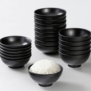 密胺餐具黑色小碗蘸料商用仿瓷米饭碗汤碗食堂火锅自助调料碗防摔