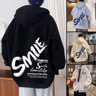 春秋新款大字母设计连帽开衫休闲卫衣宽松百搭韩版长袖上衣青年