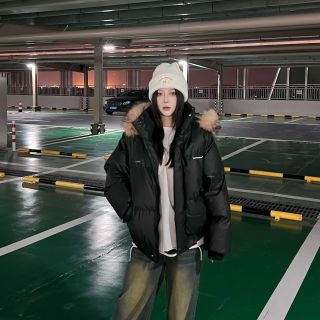 男女同款蛋白软皮冬季情侣加厚毛领可拆卸保暖韩版棉衣夹克外套