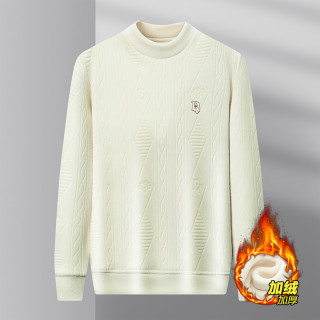 重工剪花一体海岛绒双面加绒加厚男士半高领时尚秋冬卫衣2580