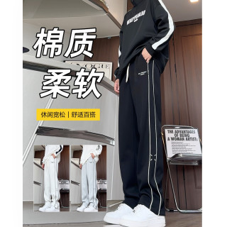 霄桂姿 裤子男秋季2025新款青少年男士宽松直筒运动卫裤休闲长裤