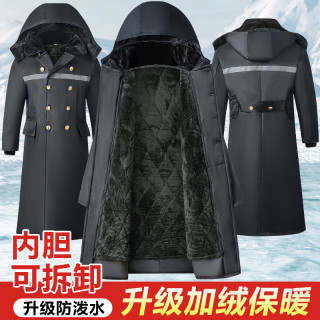 防水免洗军棉大衣长款过膝冬季冷库棉服活里活面可拆卸特厚棉大衣