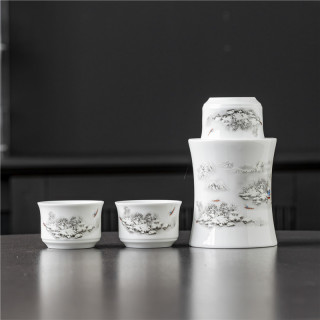 温酒壶家用烫酒仿古中式陶瓷黄酒烈酒白酒杯热酒具二两半斤温酒器