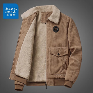 真维斯 灯芯绒外套男士冬季加绒加厚棉服男2026新款夹克棉衣男装