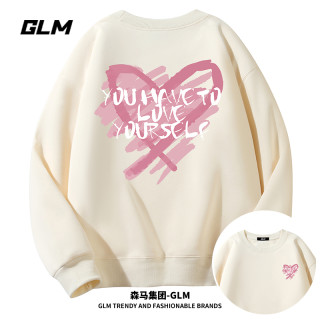 GLM 春秋新款潮流卫衣外套简约情侣男士长袖T恤打底衫大码印花衣服