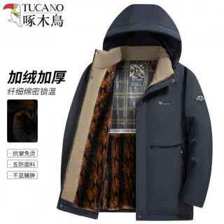 啄木鸟 老年棉衣男士冬季防风保暖中长款棉服外套