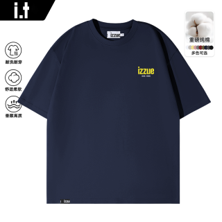 izzue i.t izzue经典美式oversize男士纯棉短袖t恤夏季休闲宽松圆领半袖