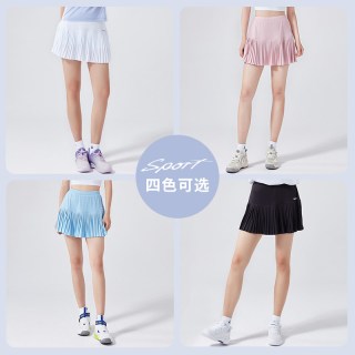KAWASAKI 羽毛球服运动短裙女防走光百褶半身裙