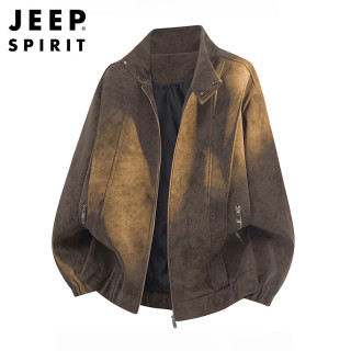 JEEP SPIRIT 吉普外套男士皮衣夹克男春秋季上衣服高端休闲运动美式男装