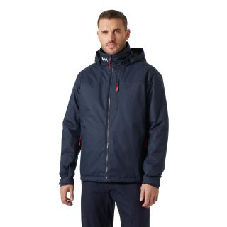 Helly Hansen 男士连帽中层夹克 防水防风透气 保暖绝缘帆船运动外套 可收纳帽设计597 海军蓝 Medium