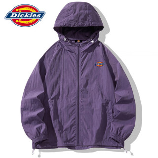 Dickies 男士夏季浅色系轻薄防晒衣宽松拉链原纱型户外运动衫潮牌上衣服装 S