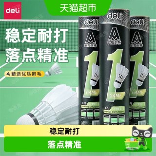 88VIP：得力 安格耐特羽毛球训练级强韧耐打型鸭鹅毛室内室外训练球多只装
