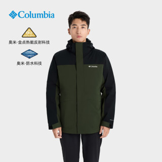 Columbia 冲锋衣男秋冬金点防水700蓬鹅绒内胆三合一外套XE3587 347 S