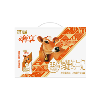 辉山 奢享娟珊3.8g蛋白含量纯牛奶12盒 奢享娟珊3.6g蛋白200ml*10盒