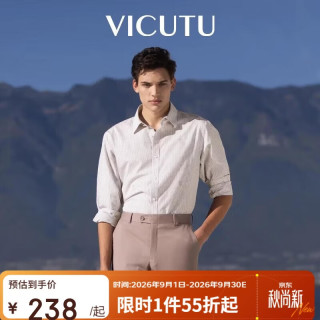 威可多 灰白条纹 175/92A 长袖衬衫