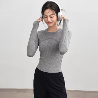 秋季新款运动服女修身速干跑步训练普拉提健身衣长袖T瑜伽服上衣